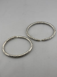 Load image into Gallery viewer, Oxidised Kada Anklet (Pair) – 925 Sterling Silver Engraved Thick Anklet – 120g
