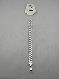 Load image into Gallery viewer, Silver Diamond Cut Curb Link Bracelet 925 – Faceted Flat Chain | 8 mm with Multiple Lengths
