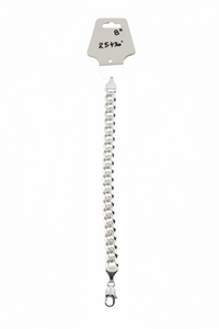 Load image into Gallery viewer, Silver Diamond Cut Curb Link Bracelet 925 – Faceted Flat Chain | 8 mm with Multiple Lengths
