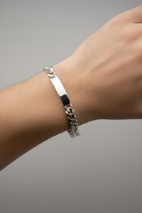 Load image into Gallery viewer, Silver Curb Link ID Bracelet 925 – Engravable Name Plate | 10mm
