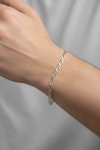 Load image into Gallery viewer, 925 Sterling Silver Figaro Chain Bracelet – Slim Link | 8 Inches
