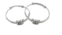 Load image into Gallery viewer, Kids Cartoon Face Silver Kada – 925 Sterling Silver Baby Kada Bracelet (Pair)
