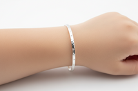 Load image into Gallery viewer, Kids Textured Silver Kada – 925 Sterling Silver Baby Kada Bracelet with Engraved Design (Pair)
