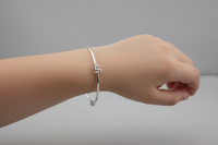 Load image into Gallery viewer, Kids Swastik Silver Kada – 925 Sterling Silver Baby Kada Bracelet (Pair)
