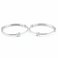 Load image into Gallery viewer, Kids Swastik Silver Kada – 925 Sterling Silver Baby Kada Bracelet (Pair)
