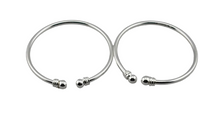 Load image into Gallery viewer, Kids Silver Kada – 925 Sterling Silver Baby Kada Bracelet with Ball Ends (Pair)
