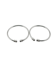 Load image into Gallery viewer, Kids Silver Kada – 925 Sterling Silver Baby Kada Bracelet with Ball Ends (Pair)
