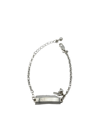Load image into Gallery viewer, Kids Name Plate Silver Bracelet – 925 Sterling Silver Baby ID Bracelet Adjustable Chain Design
