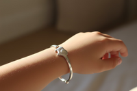 Load image into Gallery viewer, Kids Elephant Silver Kada – 925 Sterling Silver Baby Bracelet Open Kada Cute Animal Design
