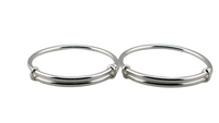 Load image into Gallery viewer, Kids Plain Silver Kada – 925 Sterling Silver Simple Open Bracelet Minimal Daily Wear (Pair)
