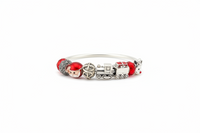 Load image into Gallery viewer, Christmas Charm Silver Bracelet – 925 Sterling Silver Kada with Santa, Train &amp; Holiday Beads
