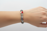 Load image into Gallery viewer, Christmas Charm Silver Bracelet – 925 Sterling Silver Kada with Santa, Train &amp; Holiday Beads
