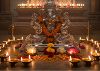Load image into Gallery viewer, 999 Pure Silver Lord Ganesha Idol on Decorative Base
