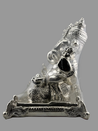 Load image into Gallery viewer, 999 Pure Silver Lord Ganesha Idol on Decorative Base
