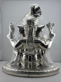 Load image into Gallery viewer, 999 Pure Silver Lord Ganesha Idol with Turban Design – Ganpati Murti

