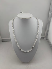 Load image into Gallery viewer, 925 Sterling Silver Rope Chain Necklace – Twisted Design, Heavy Silver Chain for Men &amp; Women | Length- 0.80
