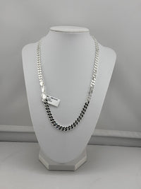 Load image into Gallery viewer, 925 Sterling Silver Cuban Chain Necklace – Classic Flat Curb Design, 6mm  Solid Silver Chain
