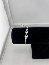 Load image into Gallery viewer, 925 Sterling Silver Double Teardrop CZ Adjustable Bracelet | 4g
