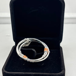 925 Sterling Silver Baby Kada Pair with Orange Charm Detail | 15g