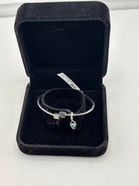 Load image into Gallery viewer, 925 Sterling Silver Evil Eye Square Charm Women’s Bracelet | 9g
