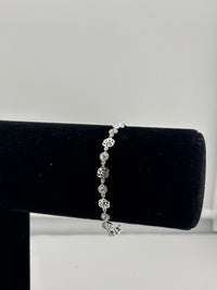 Load image into Gallery viewer, 925 Sterling Silver Floral CZ Link Bracelet | 5g
