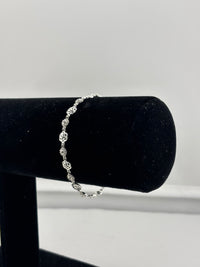 Load image into Gallery viewer, 925 Sterling Silver Floral CZ Link Bracelet | 5g
