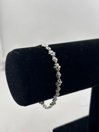 Load image into Gallery viewer, 925 Sterling Silver Floral CZ Link Bracelet | 7g
