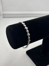 Load image into Gallery viewer, 925 Sterling Silver Floral CZ Link Bracelet | 7g
