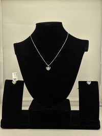 Load image into Gallery viewer, 925 Sterling Silver Heart Butterfly CZ Pendant and Earrings Set
