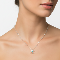 Load image into Gallery viewer, 925 Sterling Silver Evil Eye Charm Necklace
