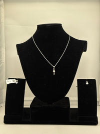 Load image into Gallery viewer, 925 Sterling Silver Drop CZ Pendant and Earrings Set
