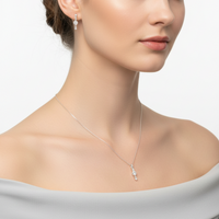 Load image into Gallery viewer, 925 Sterling Silver Drop CZ Pendant and Earrings Set
