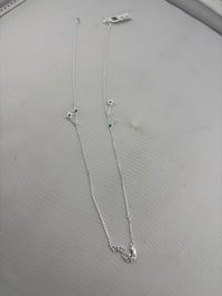 Load image into Gallery viewer, 925 Sterling Silver Sunburst Charm Anklet with Green CZ Stones

