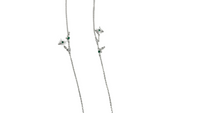 Load image into Gallery viewer, 925 Sterling Silver Sunburst Charm Anklet with Green CZ Stones
