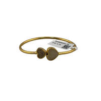 Load image into Gallery viewer, 925 Sterling Silver Gold Plated Double Heart Open Bangle Bracelet
