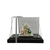 Load image into Gallery viewer, 999 Silver Shiva Parivar Murti with Acrylic Dome (80gm) – Divine Family Idol for Pooja &amp; Prosperity Blessings
