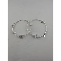 Load image into Gallery viewer, Adjustable Charm Anklet Pair – 925 Sterling Silver Wire Anklet with Stone Charms – 27g
