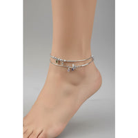 Load image into Gallery viewer, Adjustable Charm Anklet Pair – 925 Sterling Silver Wire Anklet with Stone Charms – 27g
