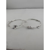 Load image into Gallery viewer, Adjustable Charm Anklet Pair – 925 Sterling Silver Wire Anklet with Stone Charms – 27g
