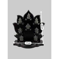 Load image into Gallery viewer, Asht Laxmi with wooden base silver idol
