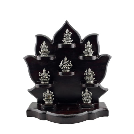 Asht Laxmi with wooden base - Idol