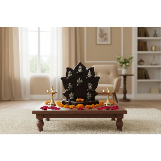 Asht Laxmi with wooden base - Idol