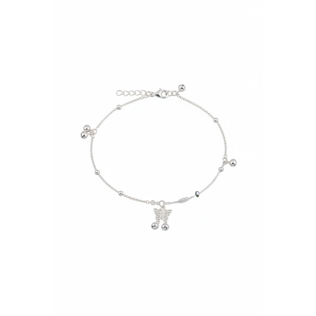 Bar Link Classic Silver Anklet – 99.9% Pure Adjustable