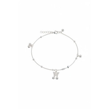 Bar Link Classic Silver Anklet – 99.9% Pure Adjustable