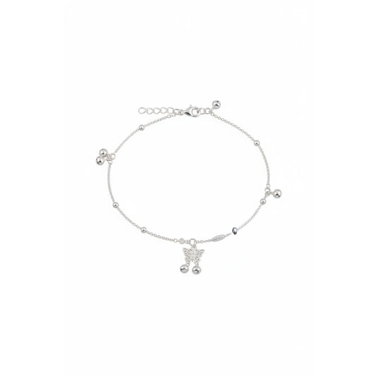 Bar Link Classic Silver Anklet – 99.9% Pure Adjustable