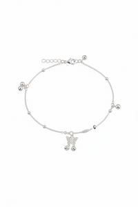 Load image into Gallery viewer, Bar Link Classic Silver Anklet – 99.9% Pure Silver – Adjustable – 17.70 g
