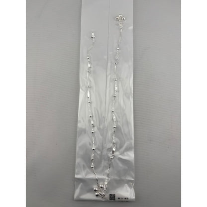 Bar Link Classic Silver Anklet – 99.9% Pure Adjustable