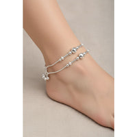 Load image into Gallery viewer, Beaded Bar Center Anklet – 925 Sterling Silver – Adjustable – 23g

