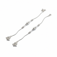 Load image into Gallery viewer, Beaded Bar Center Anklet – 925 Sterling Silver – Adjustable – 23g
