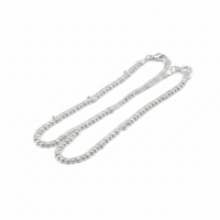 Load image into Gallery viewer, Beaded Double Chain Anklet – 925 Sterling Silver – Adjustable – 50g
